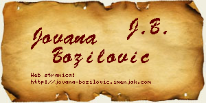 Jovana Božilović vizit kartica